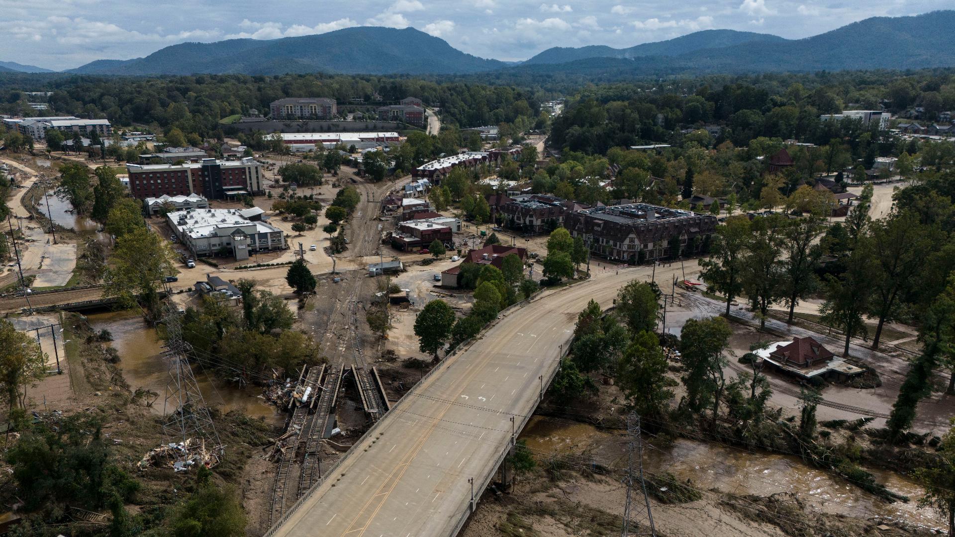 Officials in the hard-hit tourism hub of Asheville said their water system suffered “catastrophic” damage that could take weeks to fully repair.